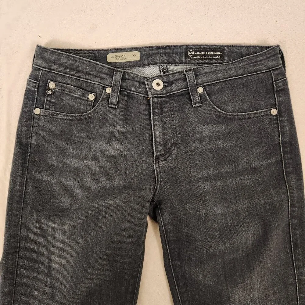 AG Adriano Goldschmied Jeans The Stevie Slim Straight Leg Jean Black 27R 30x30‎
